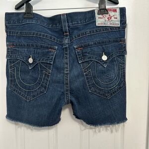MEN'S TRUE RELIGION BILLY DENIM DISTRESSED CUT OFF SHORTS US SIZE 36